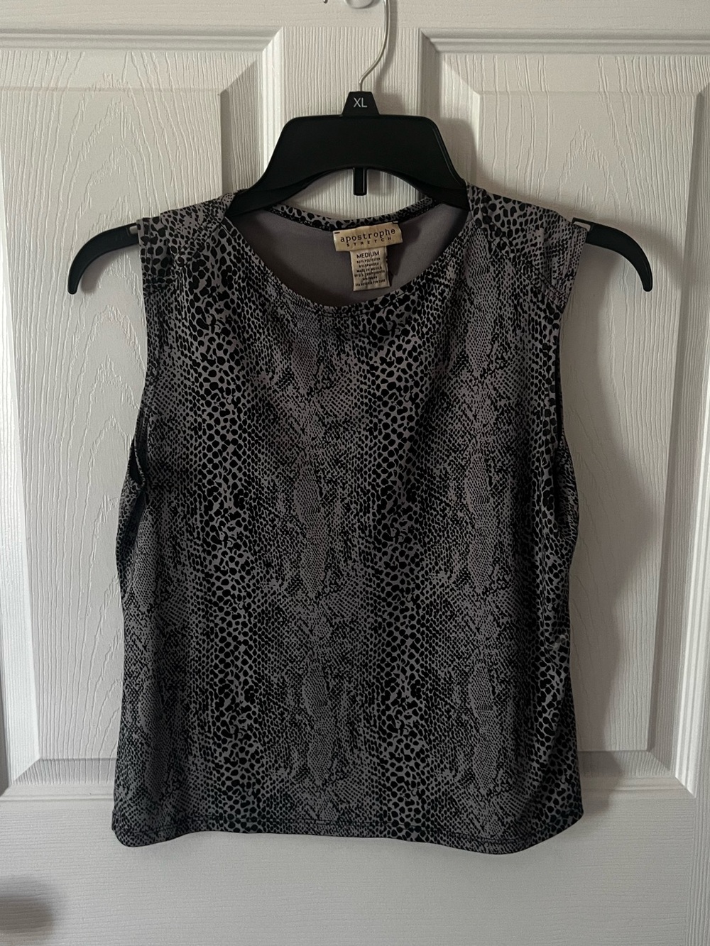 Apostrophe Snake-Print Tank Top - Gray